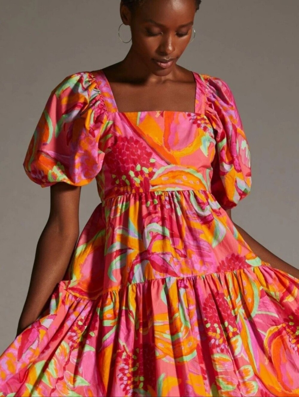 Farm Rio Puff Sleeve Midi Dress - Picture 5 of 9